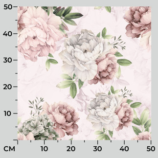 Peoni tkanina dekoracyjna velvet, 140cm, kolor 002 jasny różowy