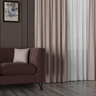 Nelia tkanina dekoracyjna typu blackout, wysokość 320cm, kolor 060 pastelowy różowy