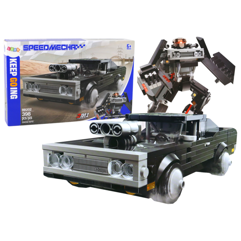 Klocki konstrukcyjne pojazd auto transformacja robot 2w1