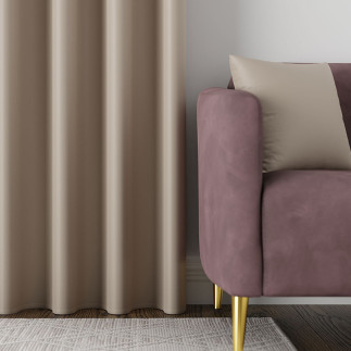 Zasłona Dona blackout 140x250cm jasny chłodny beżowy na przelotkach EAN: 5907693262041