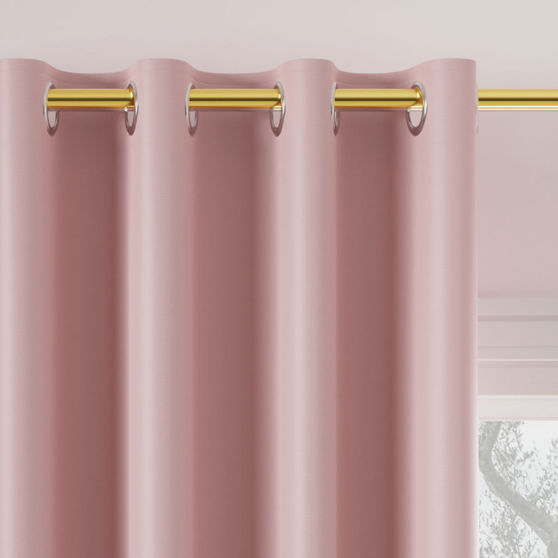 Zasłona gotowa Dona 140x250cm blackout pastelowy różowy, przelotki, EAN: 5907693262102