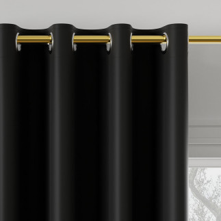 Zasłona gotowa typu blackout na przelotkach, szerokość 140cm x wysokość 250cm, kolor 846 czarny