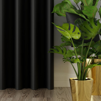 Zasłona Dona blackout czarna 140x250cm na przelotkach, EAN: 5907693262140