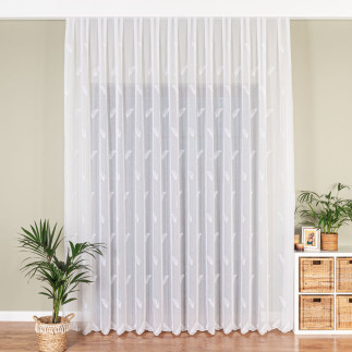 Firanka haftowana z wzorem po całości, 290cm, kolor biały 001, EAN: 5907693280878