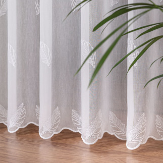 Firanka haftowana ze wzorem po całości, wysokość 290cm, kolor 001 biały