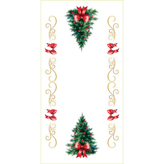 Bieżnik wodoodporny Choinka z kokardą 50x100cm kolor 009 wielokolorowy EAN: 5906450925755