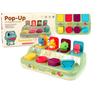 Zabawka zręcznościowa pop-up dla malucha zwierzątka dinozaury