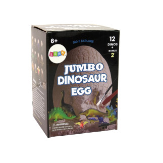 Zestaw archeologiczny wykopaliska ogromne jajo 12 figurek dinozaur