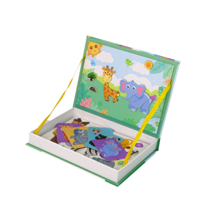 Magnetyczna układanka książka zwierzęta puzzle krokodyl małpka