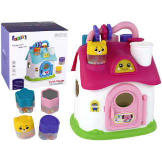 Domek sorter interaktywny różowy puzzle edukacyjny