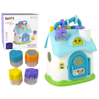 Domek sorter edukacyjny niebieski klocki