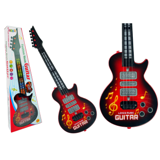 Gitara elektryczna gwiazda struny kolorowe diody czerwona