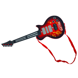 Elektryczna Gitara Gwiazda z Kolorowymi Strunami i Czerwonymi Diody, EAN: 5904665999387