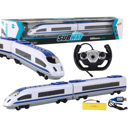 Pociąg kolejka zdalnie sterowany 65 cm światła r/c biały