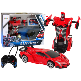 Auto robot transformer 2w1 pilot r/c zdalnie sterowane czerwony