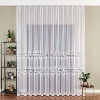 Firanka z aplikacją pasową 281cm biały, EAN: 5906450009530