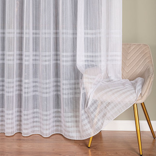 Firanka fantazyjna z ołowianką, wysokość 250 cm, kolor 101 biały z błyskiem