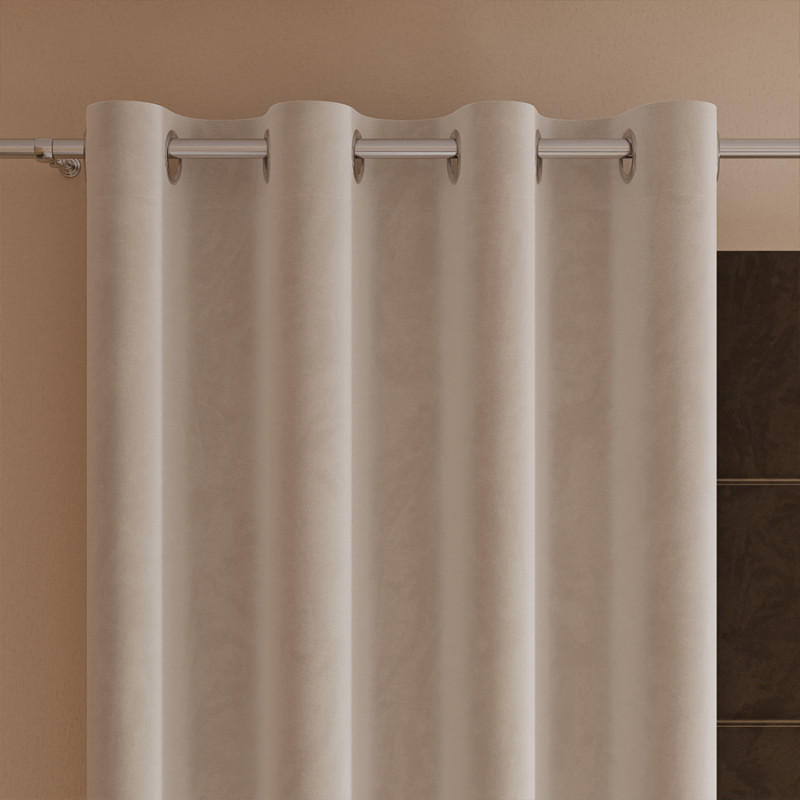 Zasłona gotowa Velvi 016 kremowa 140x230 cm, przelotki, EAN: 5907693282353
