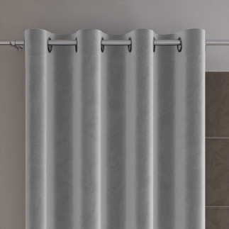 Velvi zasłona gotowa na przelotkach, szerokość 140 x wysokość 230cm, kolor 022 chłodny szary