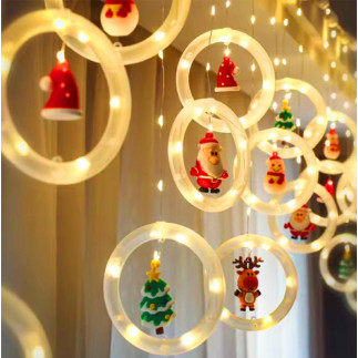 Da324a lampki choinkowe led 3m kółka z    figurami