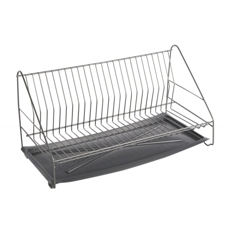 Suszarka do naczyń 1-poziomowa 50cm srebrna z tacką EAN: 5906551040999
