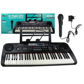 Keyboard organy 328-06 mikrofon zasilacz czarny