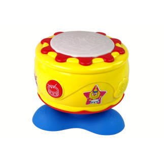 Duży interaktywny bębenek muzyczny ze światełkami 19 cm - EAN: 5904665996188