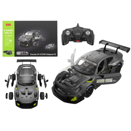 Klocki konstrukcyjne auto rc rastar 1:18 porsche 911 gt2 szare 68 elementów