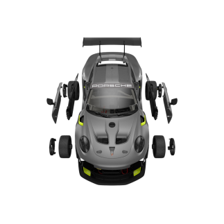 Klocki konstrukcyjne auto rc rastar 1:18 porsche 911 gt2 szare 68 elementów