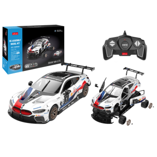 Klocki konstrukcyjne auto rastar rc 1:18 bmw m8 gte białe 66 elementów