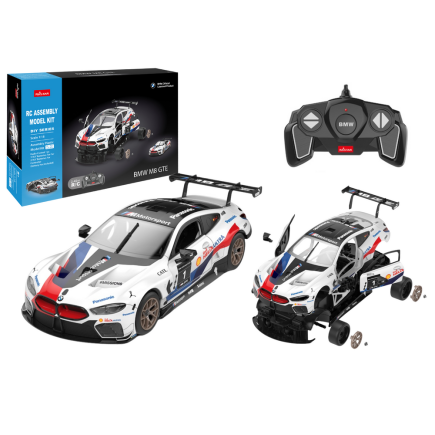 Klocki konstrukcyjne auto rastar rc 1:18 bmw m8 gte białe 66 elementów