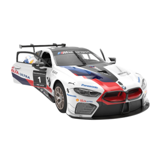 Klocki konstrukcyjne auto rastar rc 1:18 bmw m8 gte białe 66 elementów