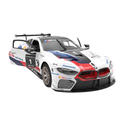 Klocki konstrukcyjne auto rastar rc 1:18 bmw m8 gte białe 66 elementów