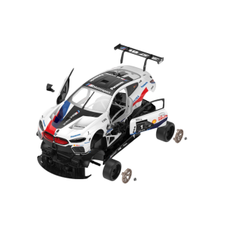 Klocki konstrukcyjne auto rastar rc 1:18 bmw m8 gte białe 66 elementów
