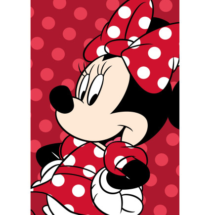 Koc Flanelowy 100X150 Myszka Minnie Czerwony (Coral)