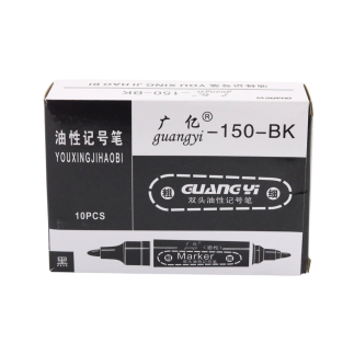 Zestaw markerów dwustronnych wodoodporny czarny 10szt.