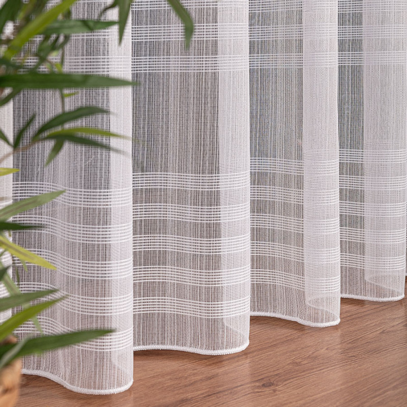 Firanka fantazyjna z ołowianką, wysokość 320 cm, kolor biały - EAN: 5907693286306