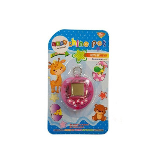 Gra elektroniczna tamagotchi różowa z krótkim łańcuszkiem
