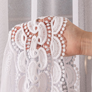 Firanka z aplikacją pasową 175cm biała EAN: 5906450011038