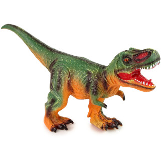 Duża figurka dinozaur tyranozaur rex zielono- pomarańczowy dźwięk 60 cm długości