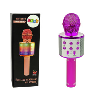 Mikrofon bezprzewodowy usb głośnik nagrywanie karaoke model ws-858 różowy