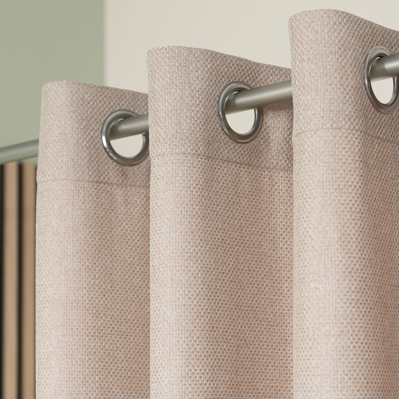 Molly zasłona gotowa na przelotkach, szerokość 140cm x wysokość 250cm, kolor 015 ciemny beżowy