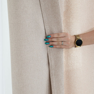 Molly zasłona gotowa na przelotkach, szerokość 140cm x wysokość 250cm, kolor 015 ciemny beżowy