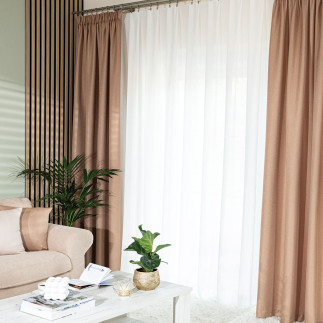 Jodełka zasłona gotowa na taśmie 140x250 cm ciemny beżowy EAN: 5906450006461