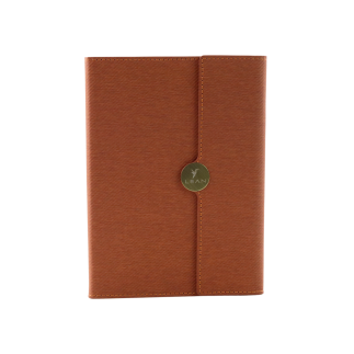 Notes biurowy na magnes notatnik a5 w linie z obiciem brązowy