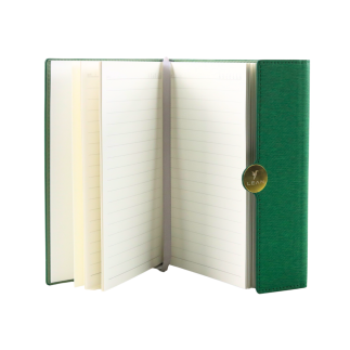 Notes biurowy na magnes notatnik a5 w linie z obiciem zielony