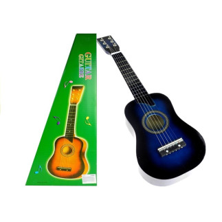 Gitara drewniana klasyczna z kostką niebieska 60 cm