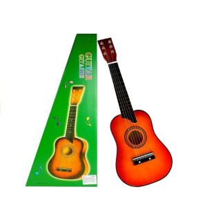 Gitara drewniana klasyczna z kostką czerwona 60 cm
