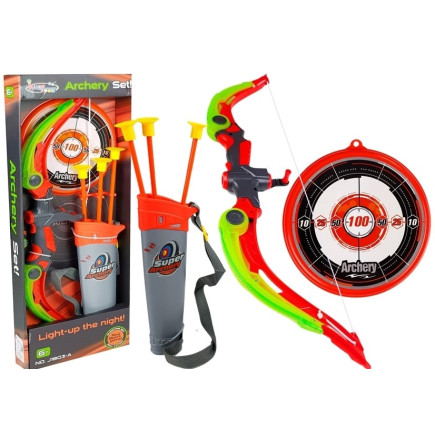 Łuk z tarczą + 3 strzały na przyssawki zielony