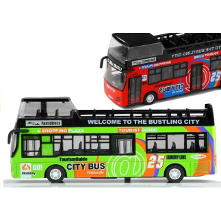 Autobus piętrowy turystyczny 1:32 otwierane drzwi zielony
